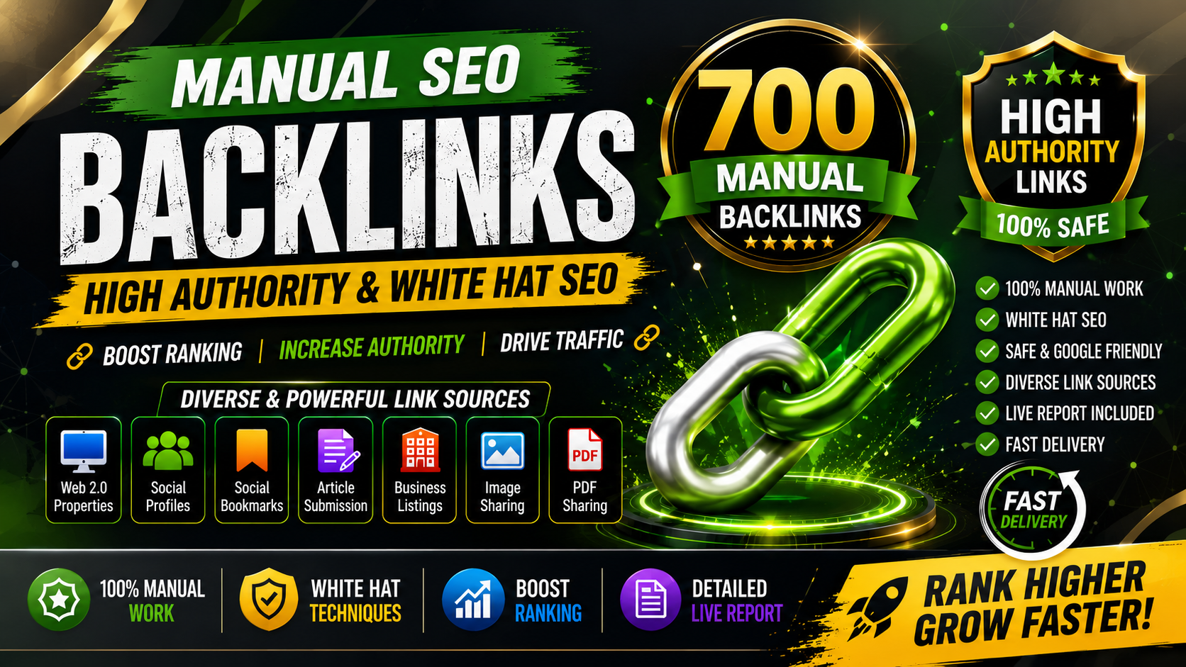 I will build 700 premium manual SEO backlinks to incr...