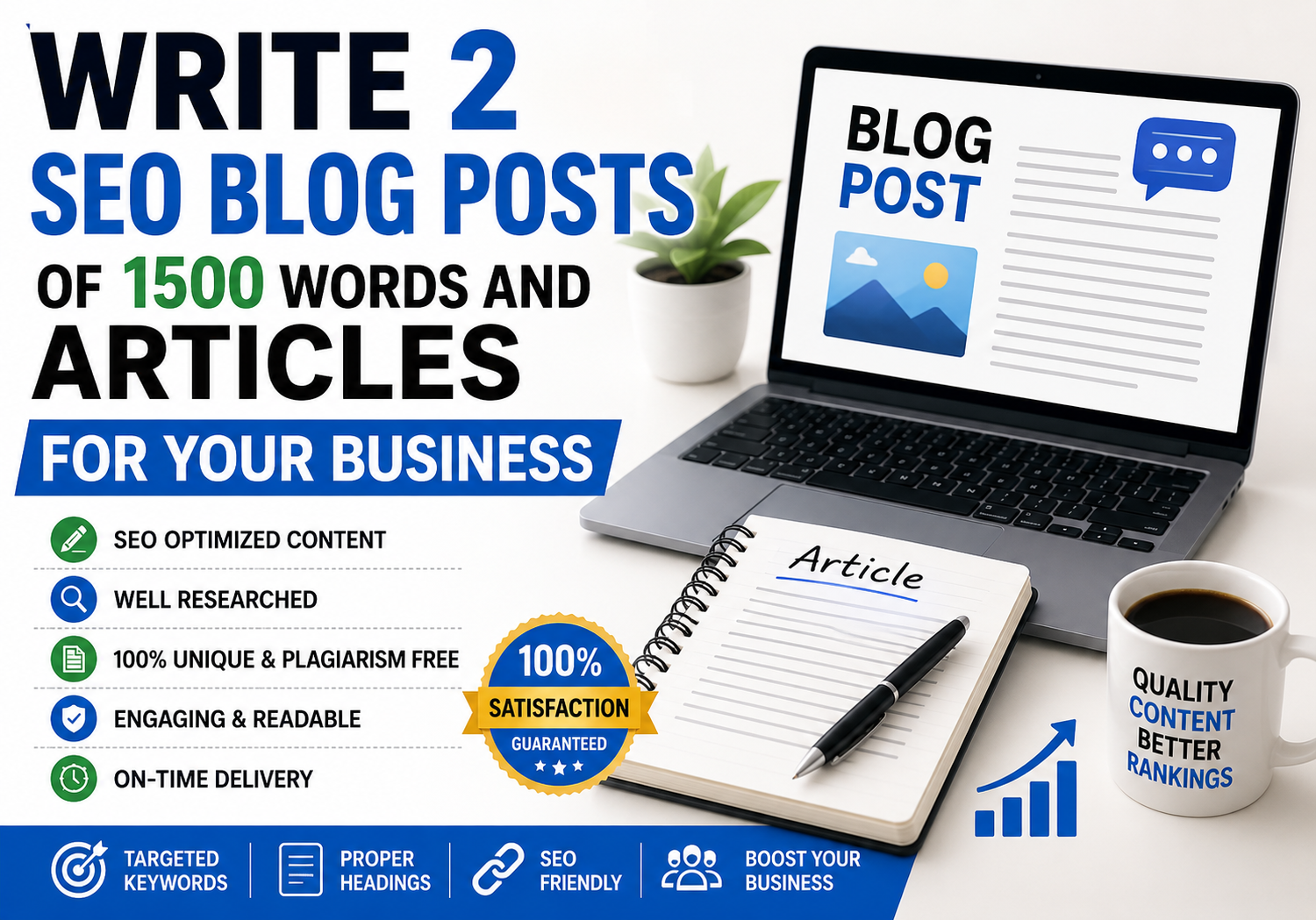 write 2 SEO blog posts of 1500 words and articles for...