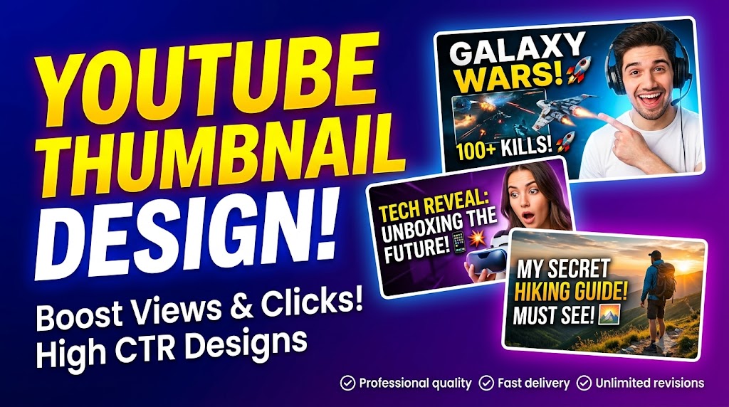 I will design professional and eye-catching YouTube t...