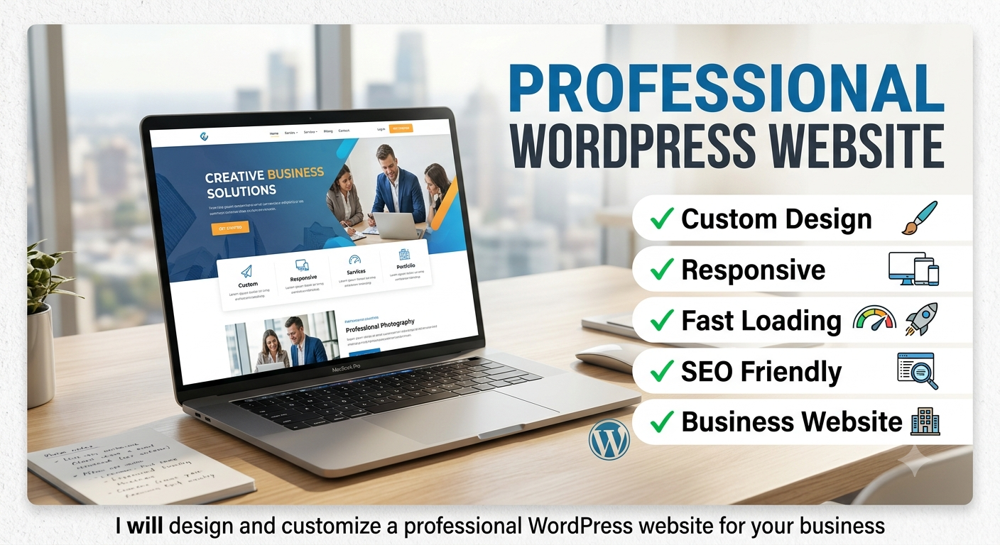  I will design and customize a professional WordPress website For your business