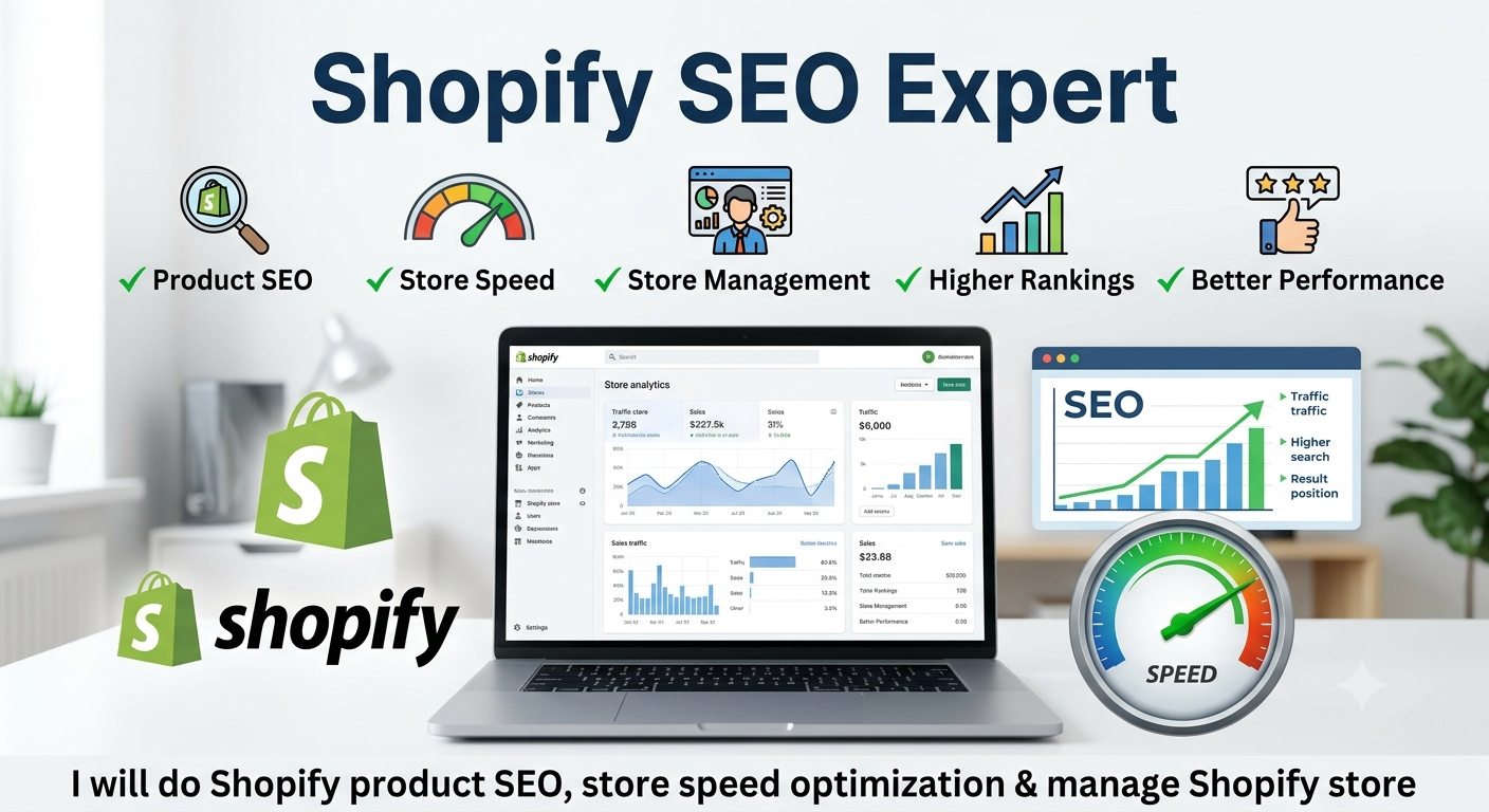 I will do Shopify product SEO, store speed optimization & manage Shopify store