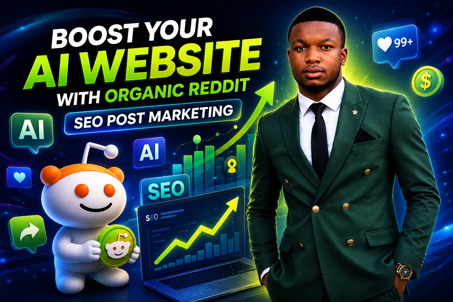 I will do Reddit SEO content to your website ai tool to increase brand awareness, online visibility
