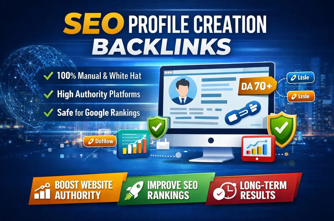 I will do 150 SEO profile backlinks with high da authority manual link building