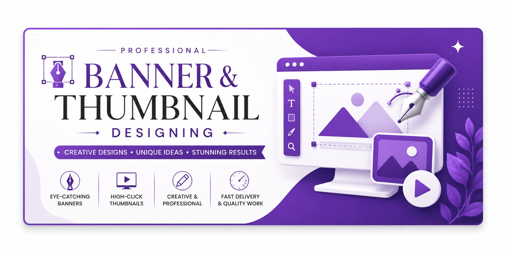 I will design professional banners, Logos and eye cat...