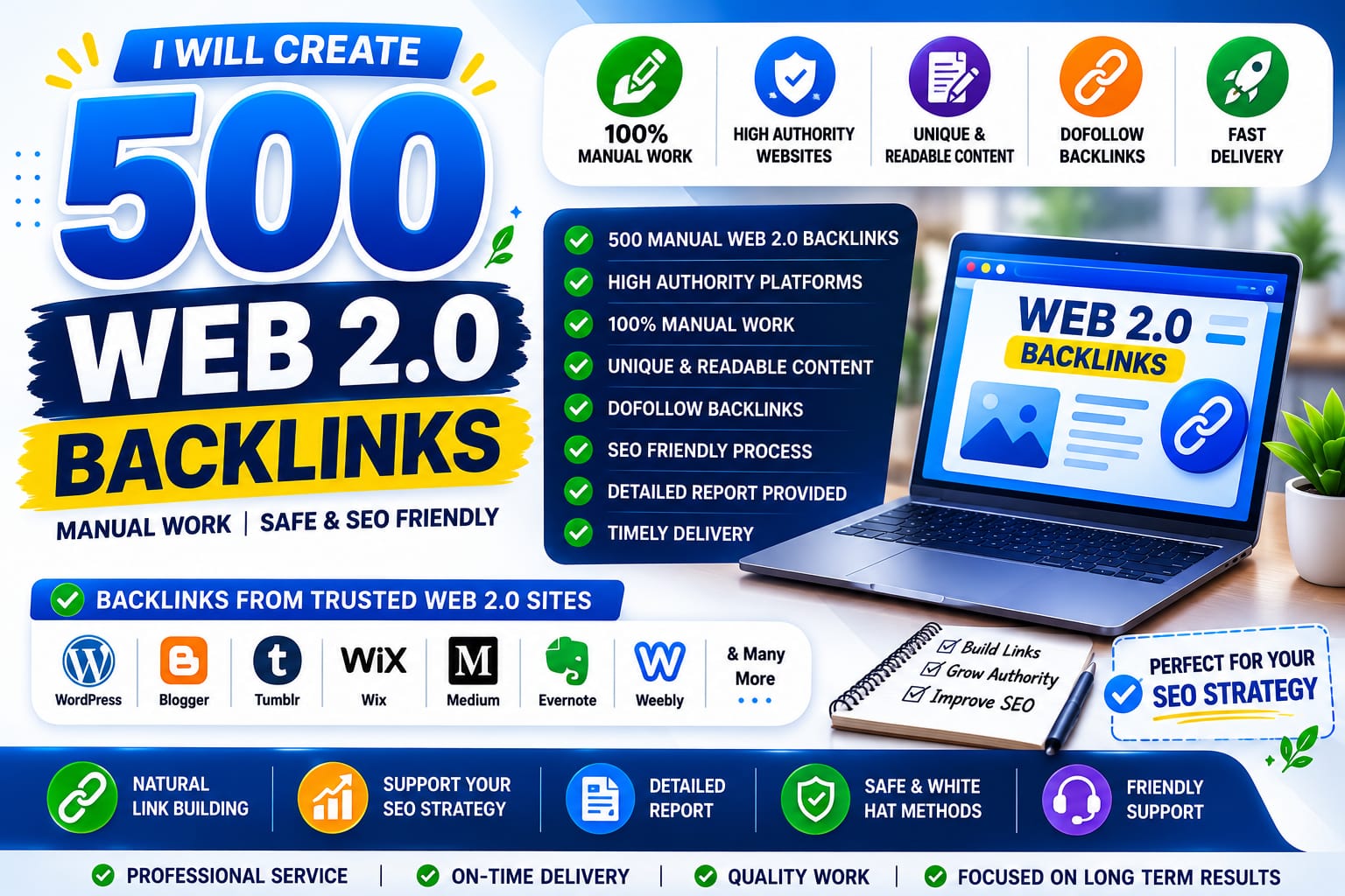 I Will Create 500 Manual Web 2.0 Backlinks with High ...