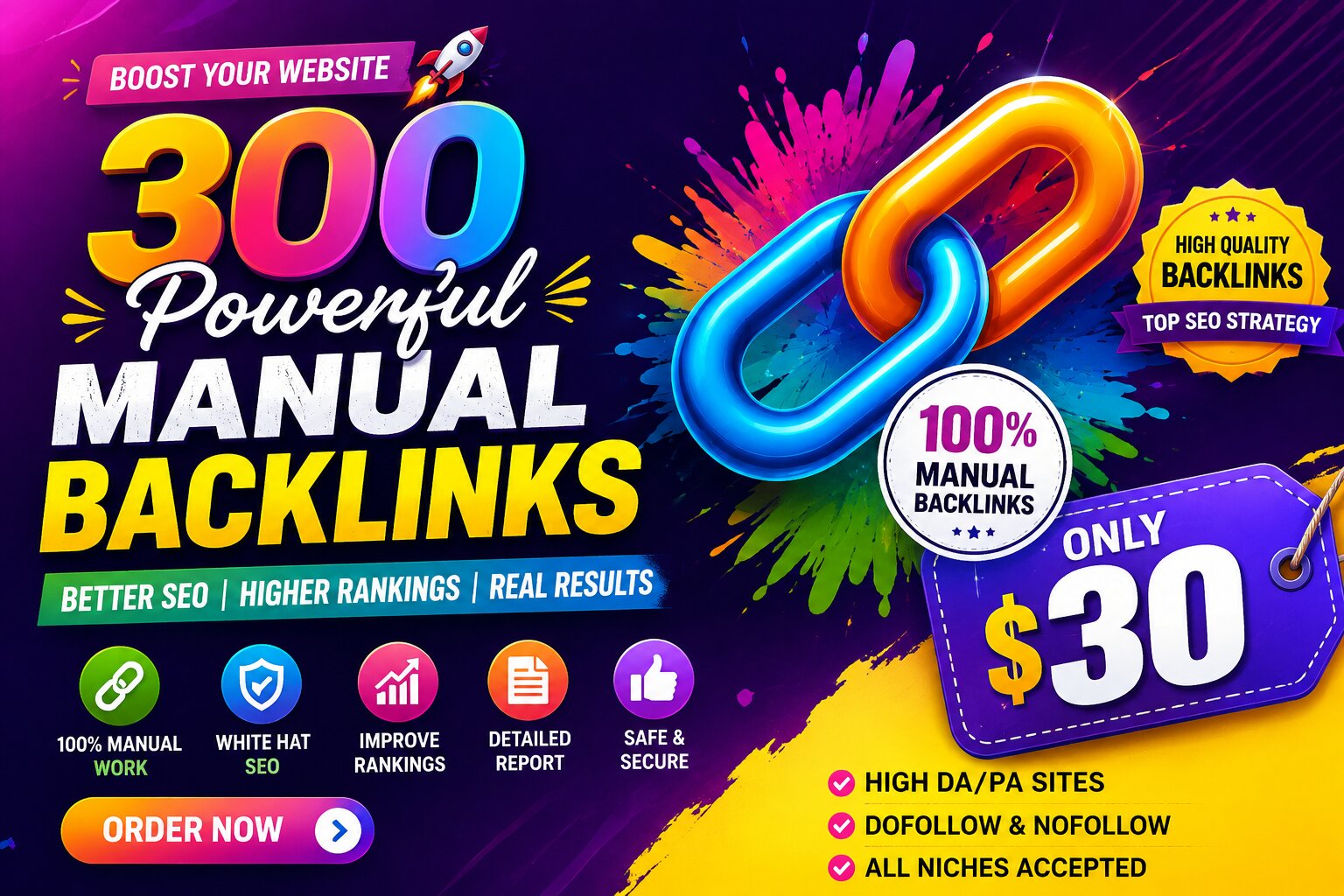 I Will Create 300 Powerful Manual Backlinks for Better SEO & Google Rankings
