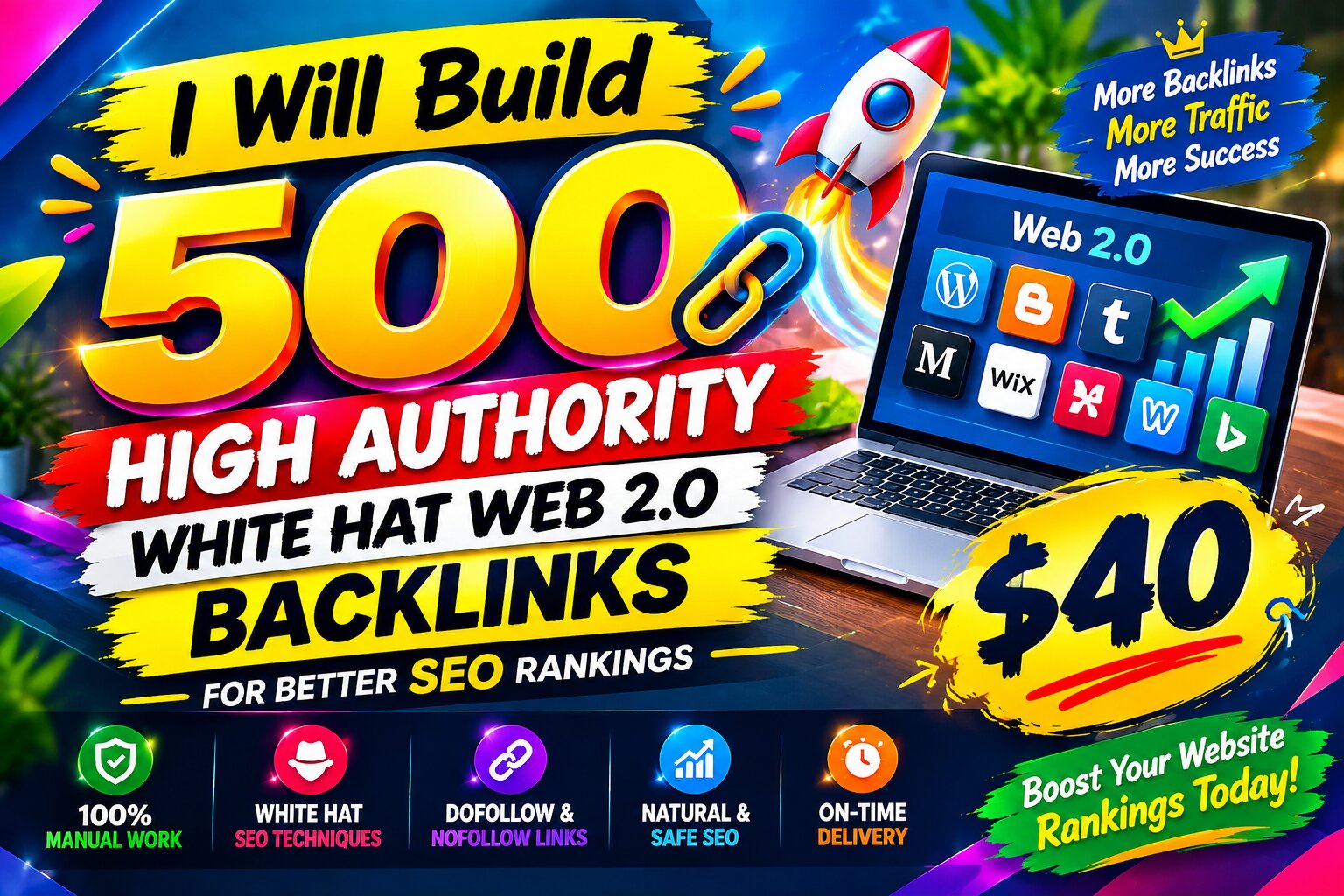 I Will Build 500 High Authority White Hat Web 2.0 Bac...