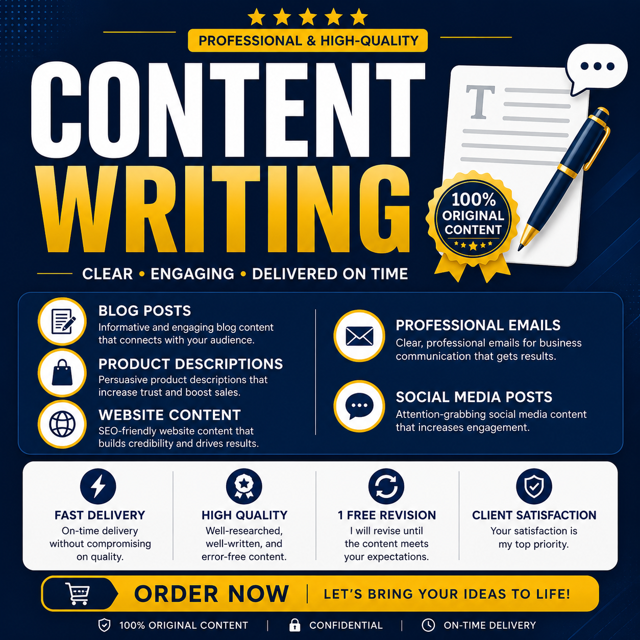 I will write professional content, emails, blog pos...