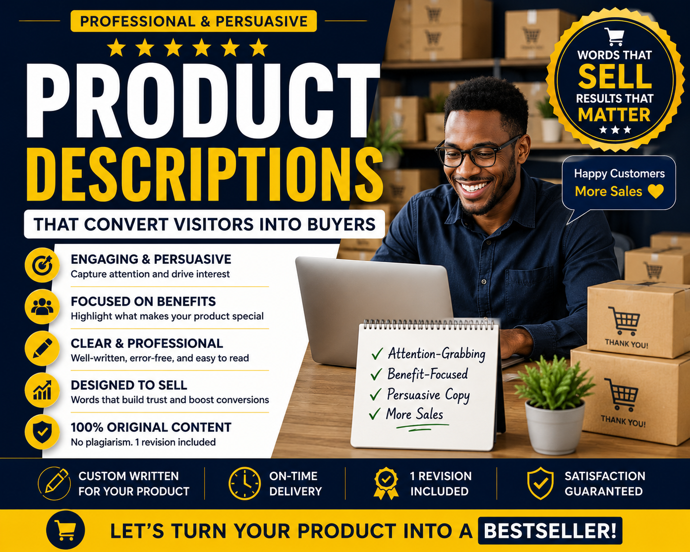 I will write persuasive product descriptions designed...