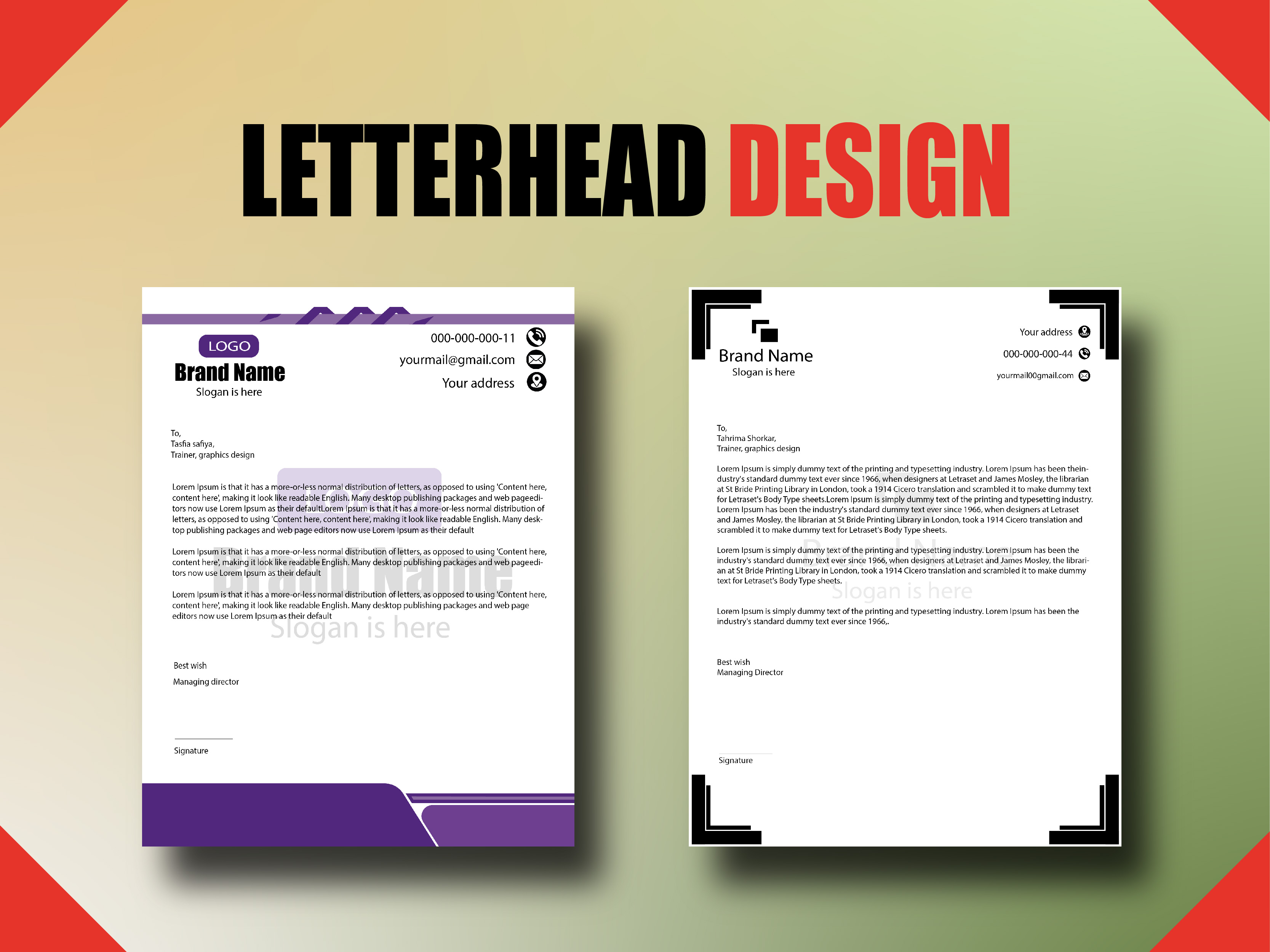 I will perfectly design modern Letterhead, Invoice and calendar.