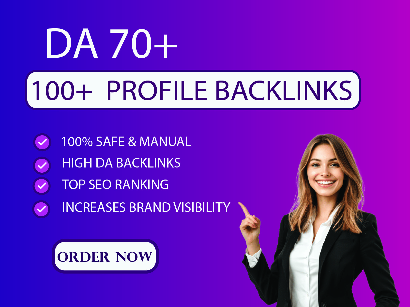 I will build 150 High DA 70+ Manual Profile Backlinks...