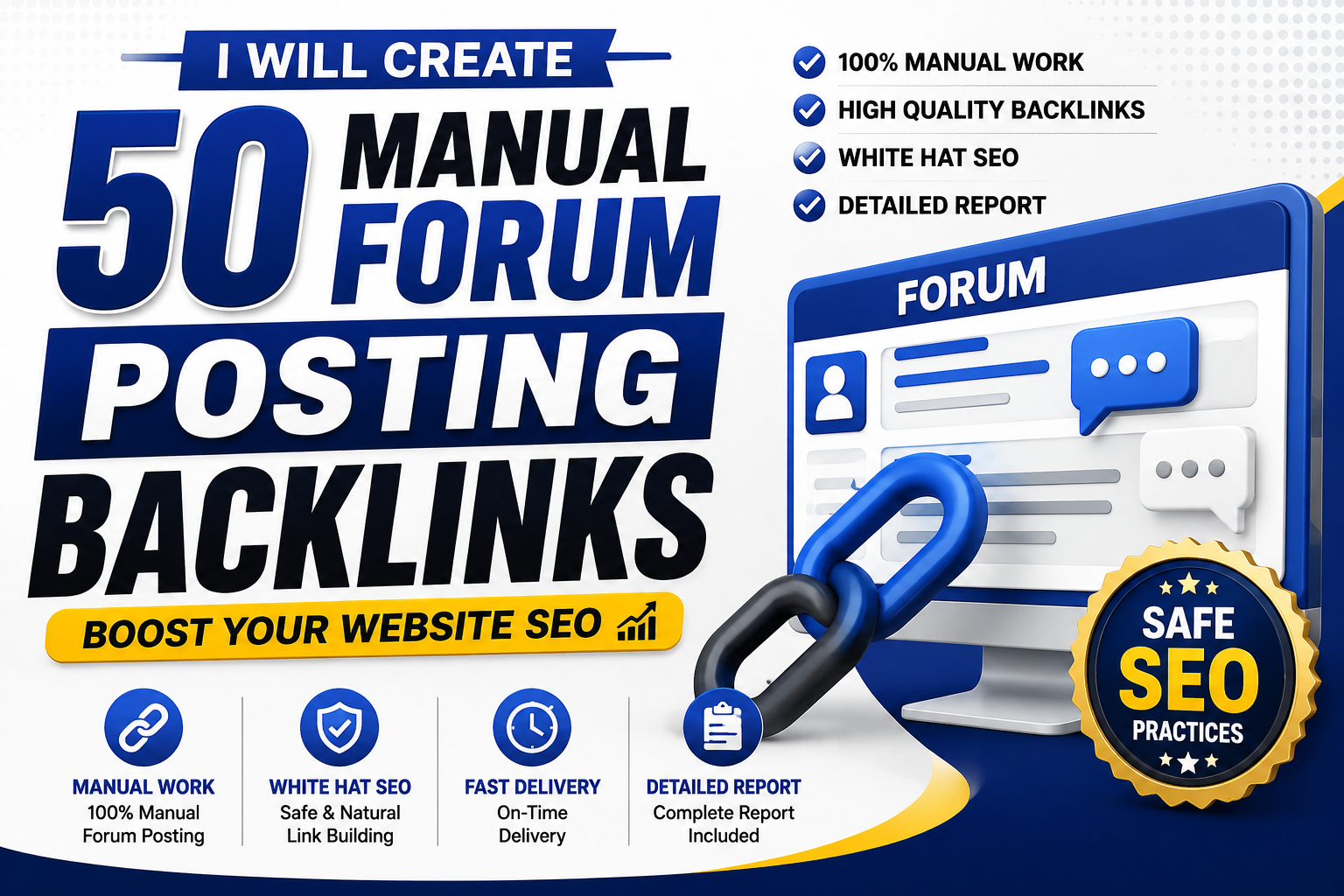 I Will Create 50 Manual Forum Posting Backlinks