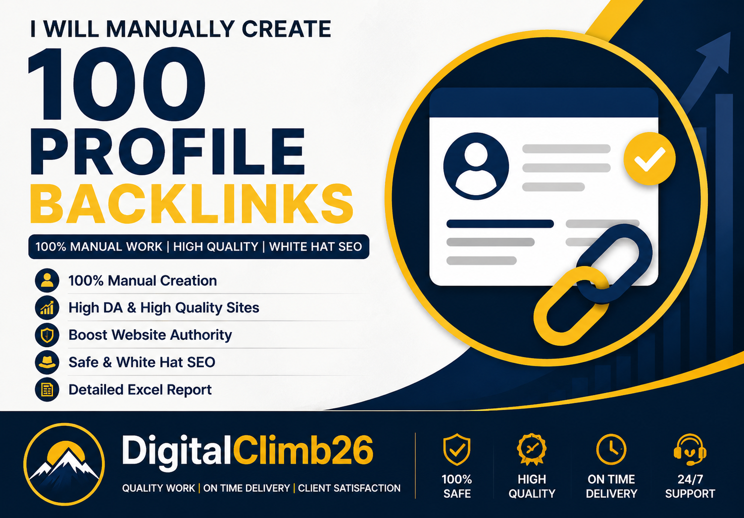 I Will Manually Create 100 High-Quality Profile Backl...