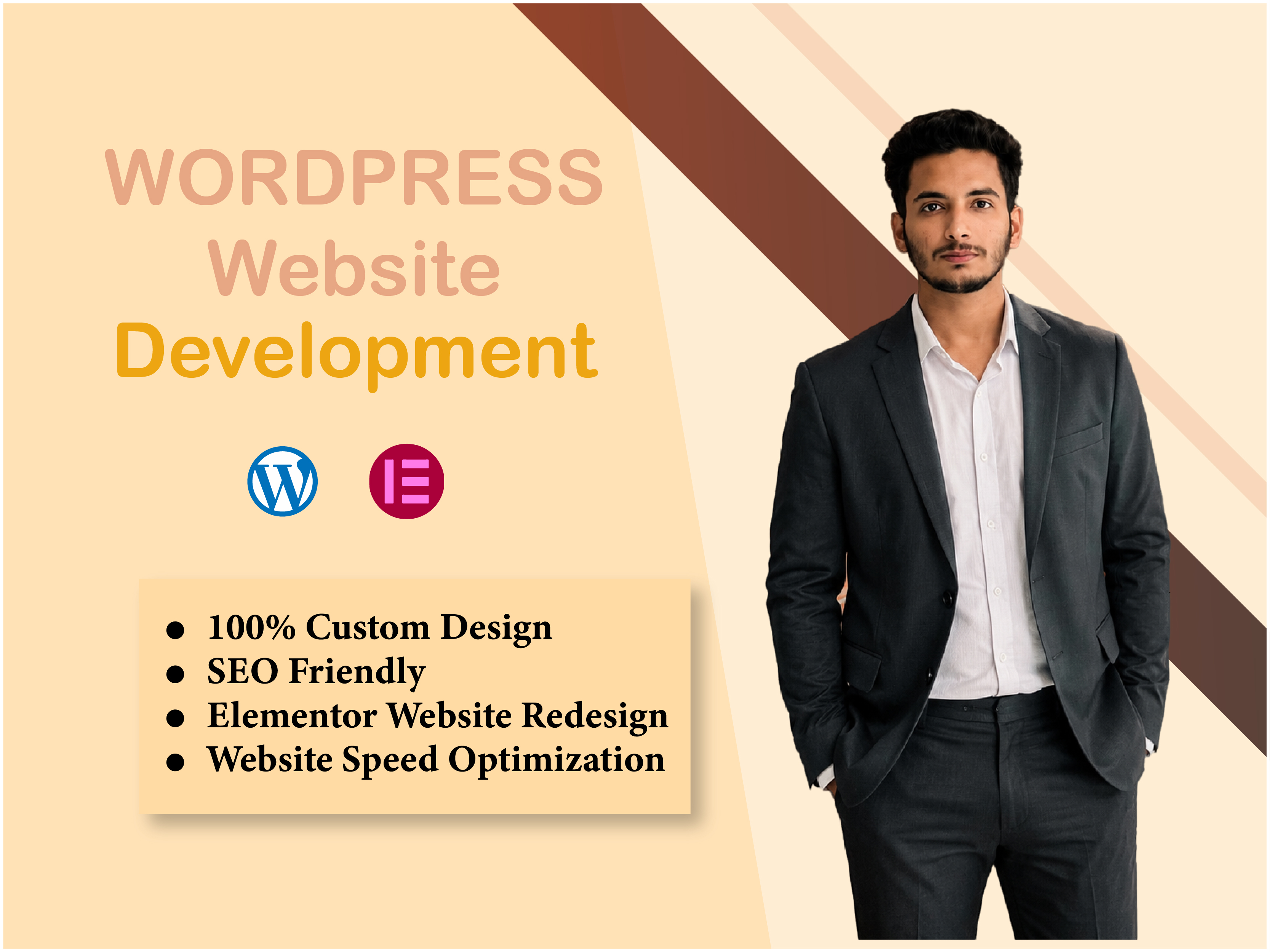 I will design, develop, customize, and optimize a professional WordPress website for your business, 