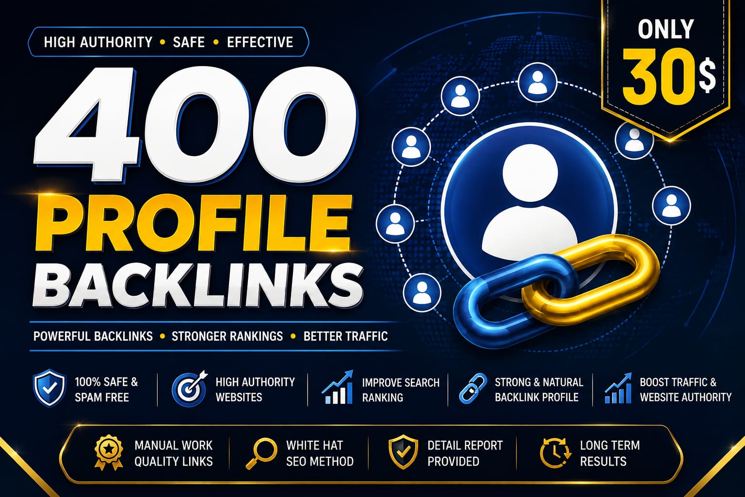 I Will Build 400 Powerful High Authority Profile Backlinks for Better SEO