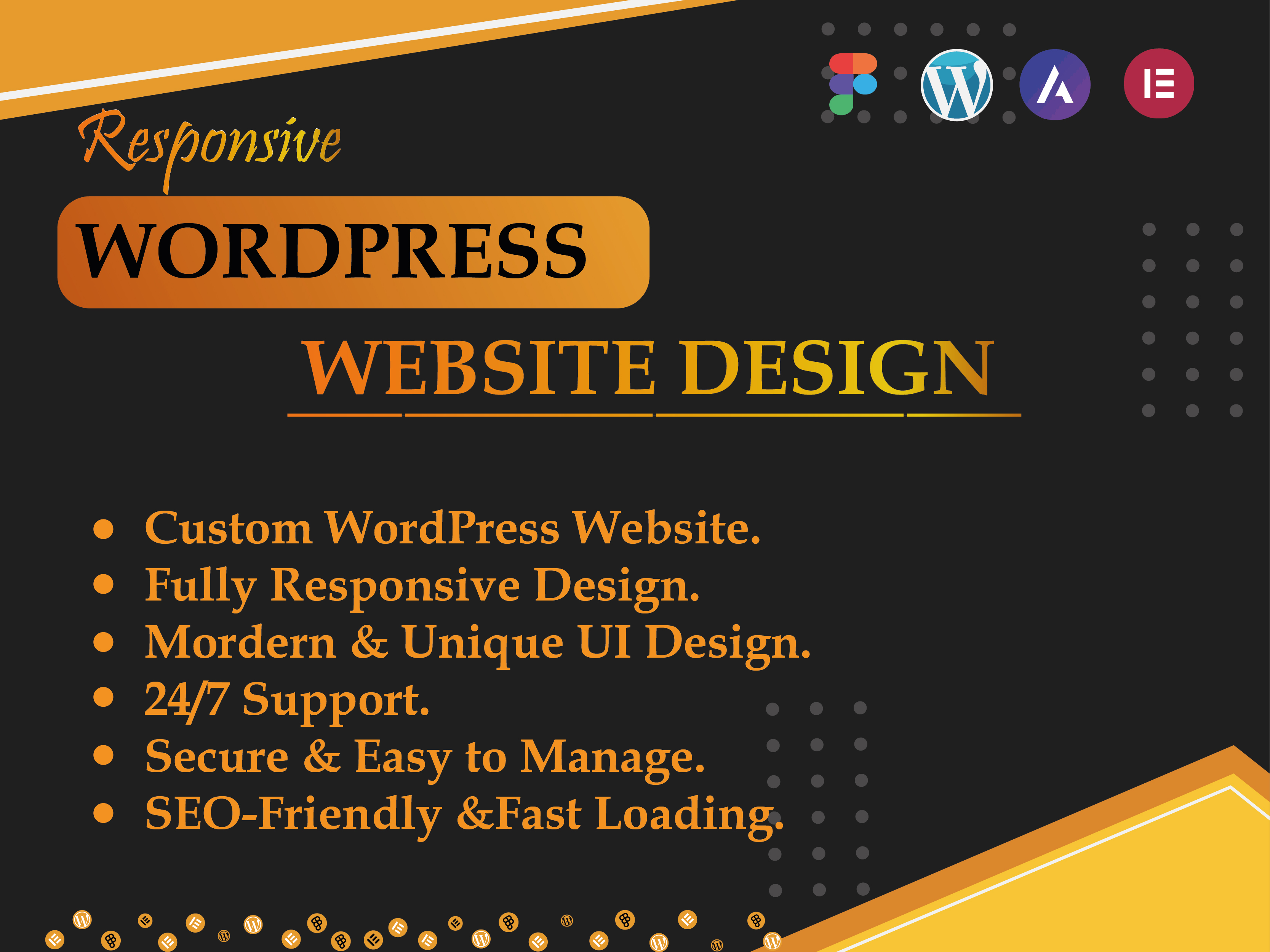 I will create a responsive and SEO-friendly WordPress website with a custom and unique UI.