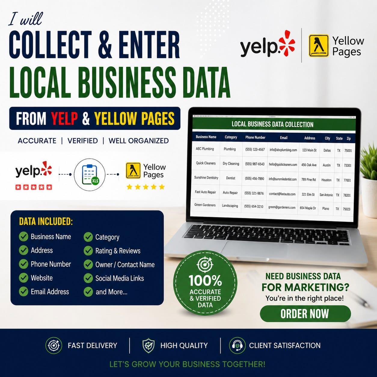 I will do data entry from Local Business Citations an...