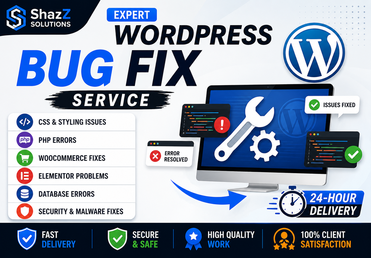 I will fix WordPress bugs and errors within 24 hours