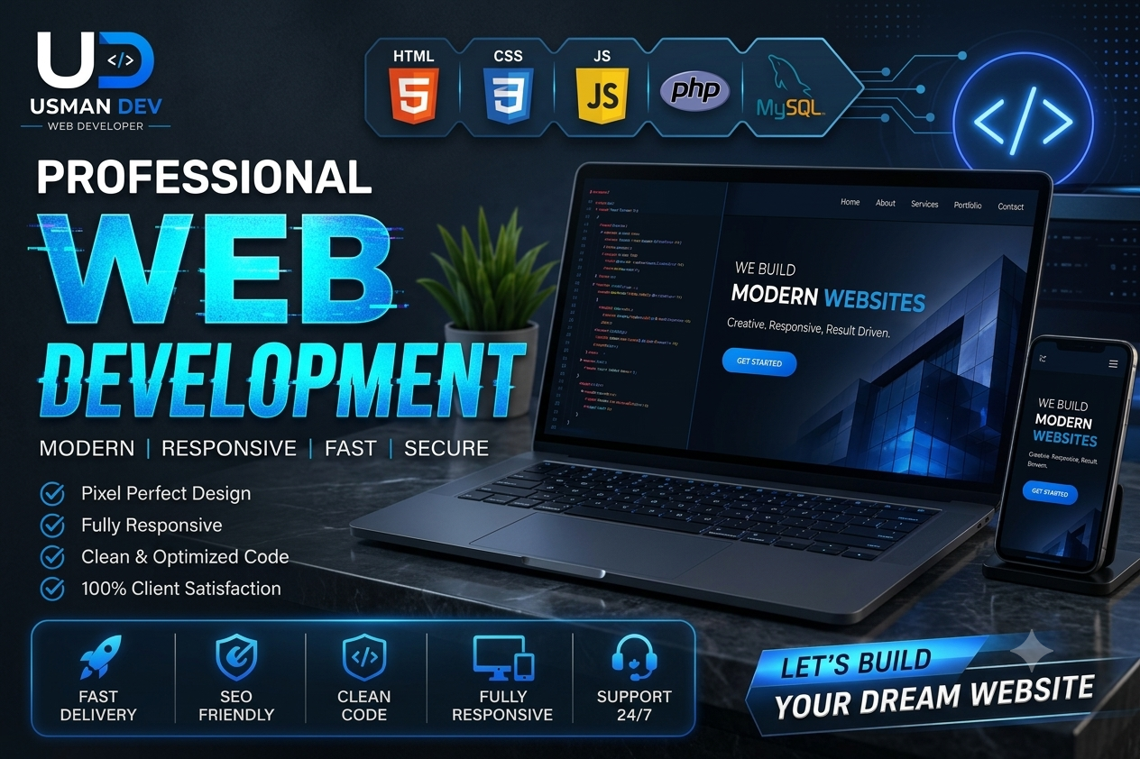 I will do professional web development and build resp...