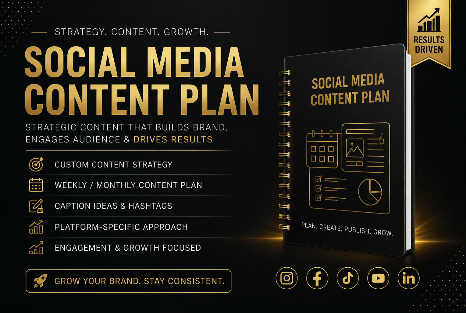 I will create a weekly content strategy for your busi...