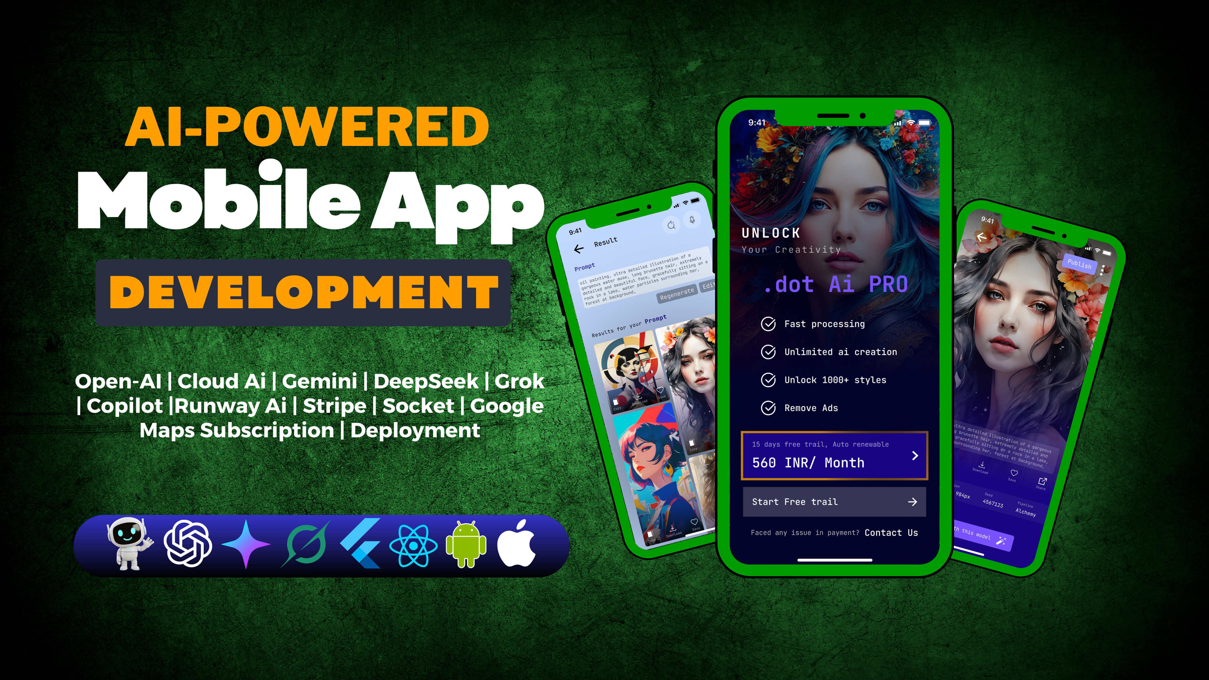 You will get flutter ai powered app development ai ch...