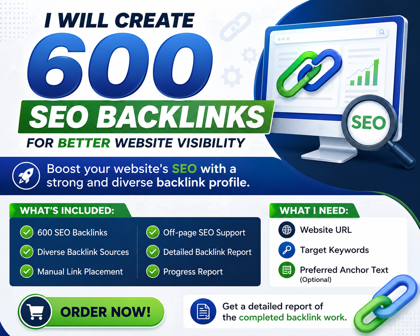 I will create 600 SEO backlinks for better website vi...