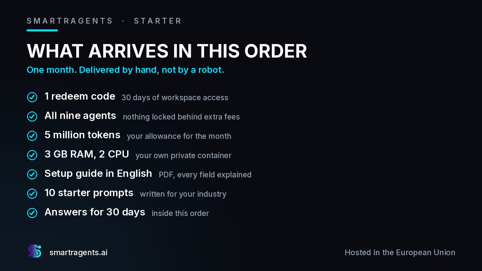 AI Agent Platform Access, SMarTrAgents Starter, 1 Month