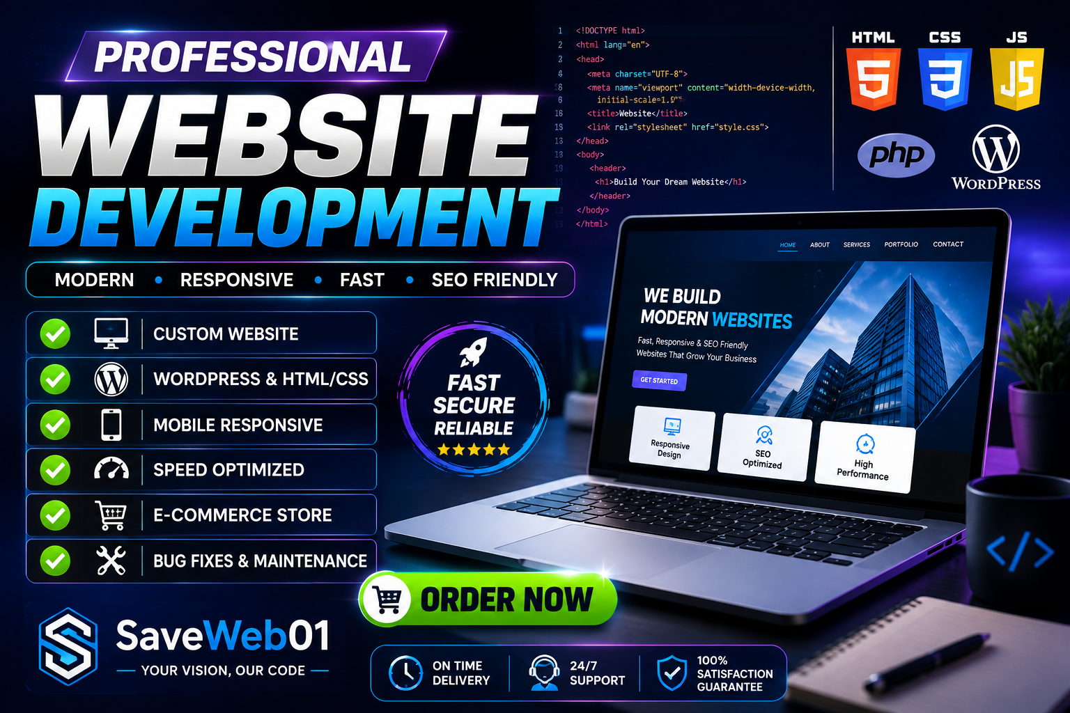 I Will Build a Professional, Responsive and SEO-Friendly Website for Your Business