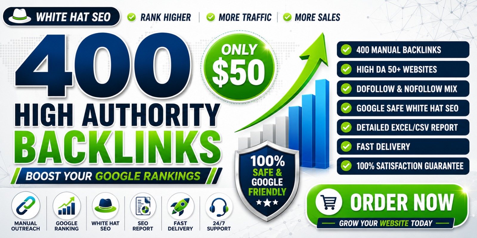 I will build 400 high authority manual backlinks with white hat SEO