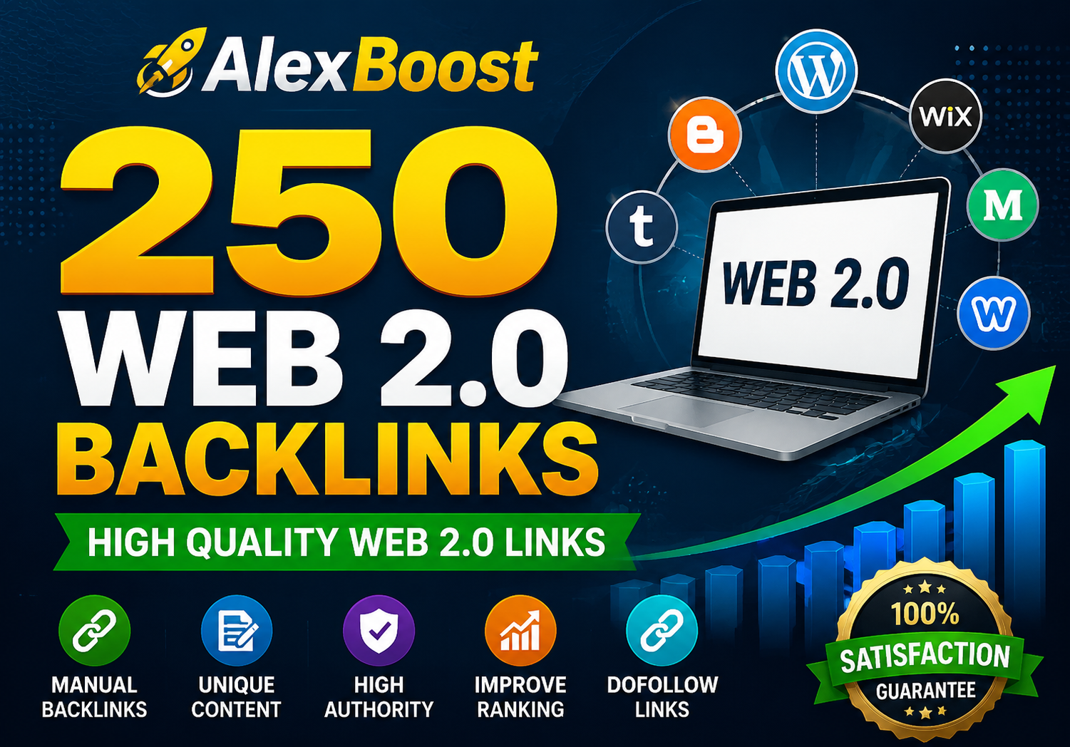 I will provide 250 Web 2.0 backlinks for website SEO ...