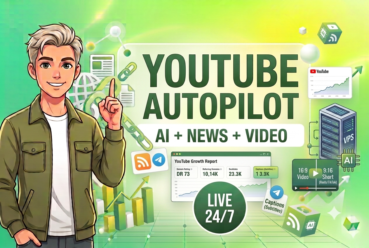 YouTube Video Generator with AI Voice and Live 24/7