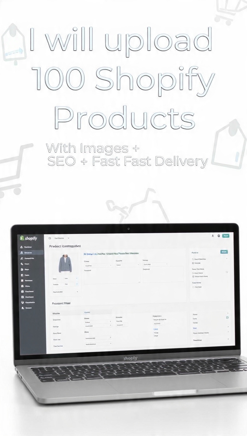 I will manually upload 100 Shopify or Amazon products...