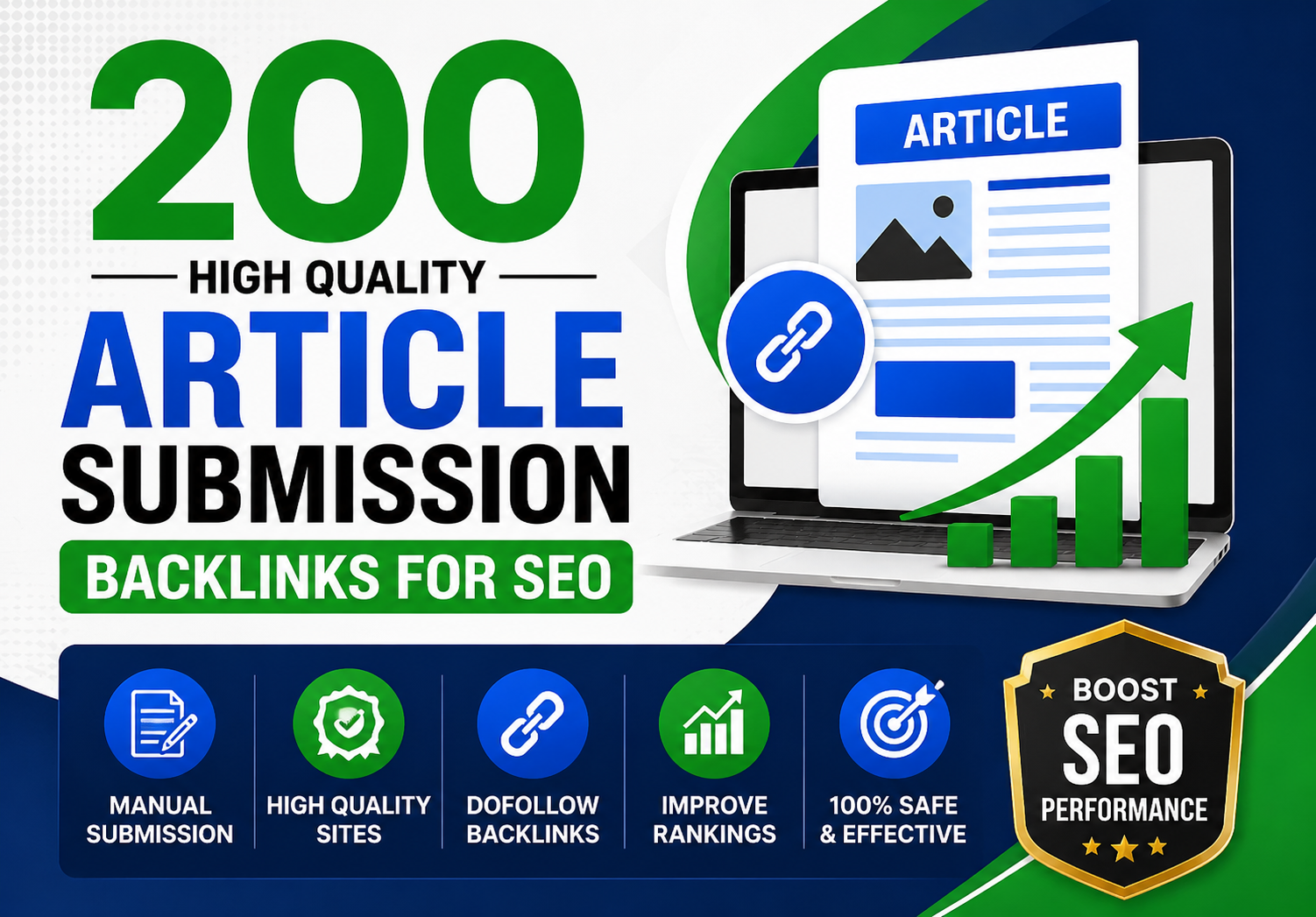 200 High Quality Article Submission Backlinks for SEO