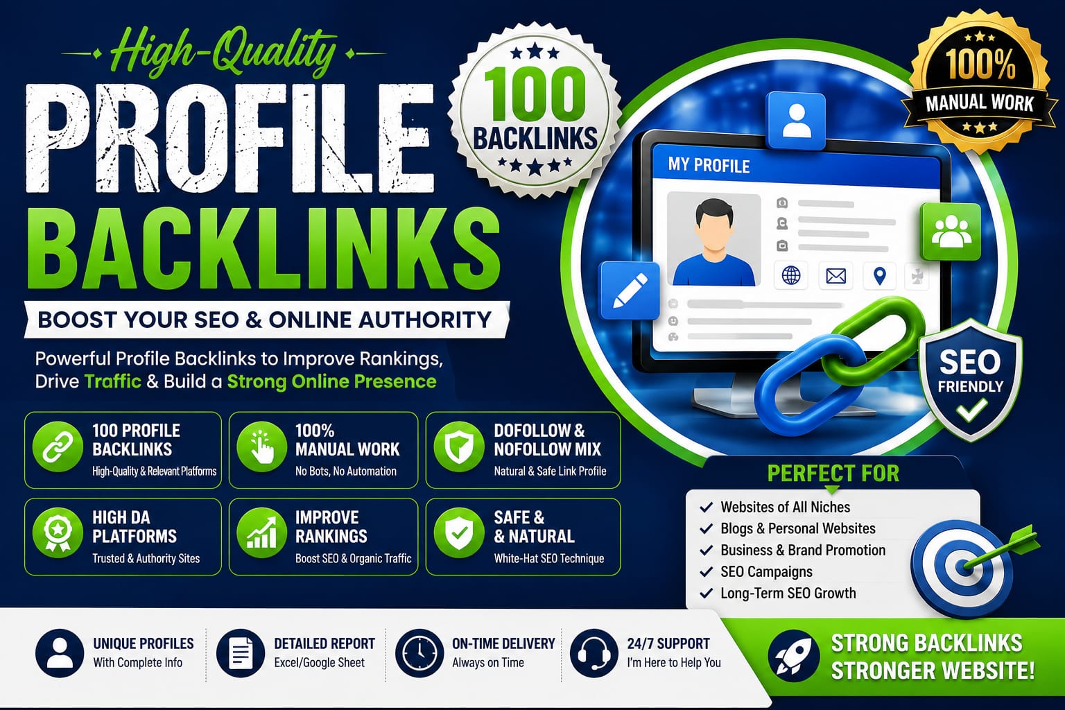 I Will Build 100 High-Quality Profile Backlinks Manua...