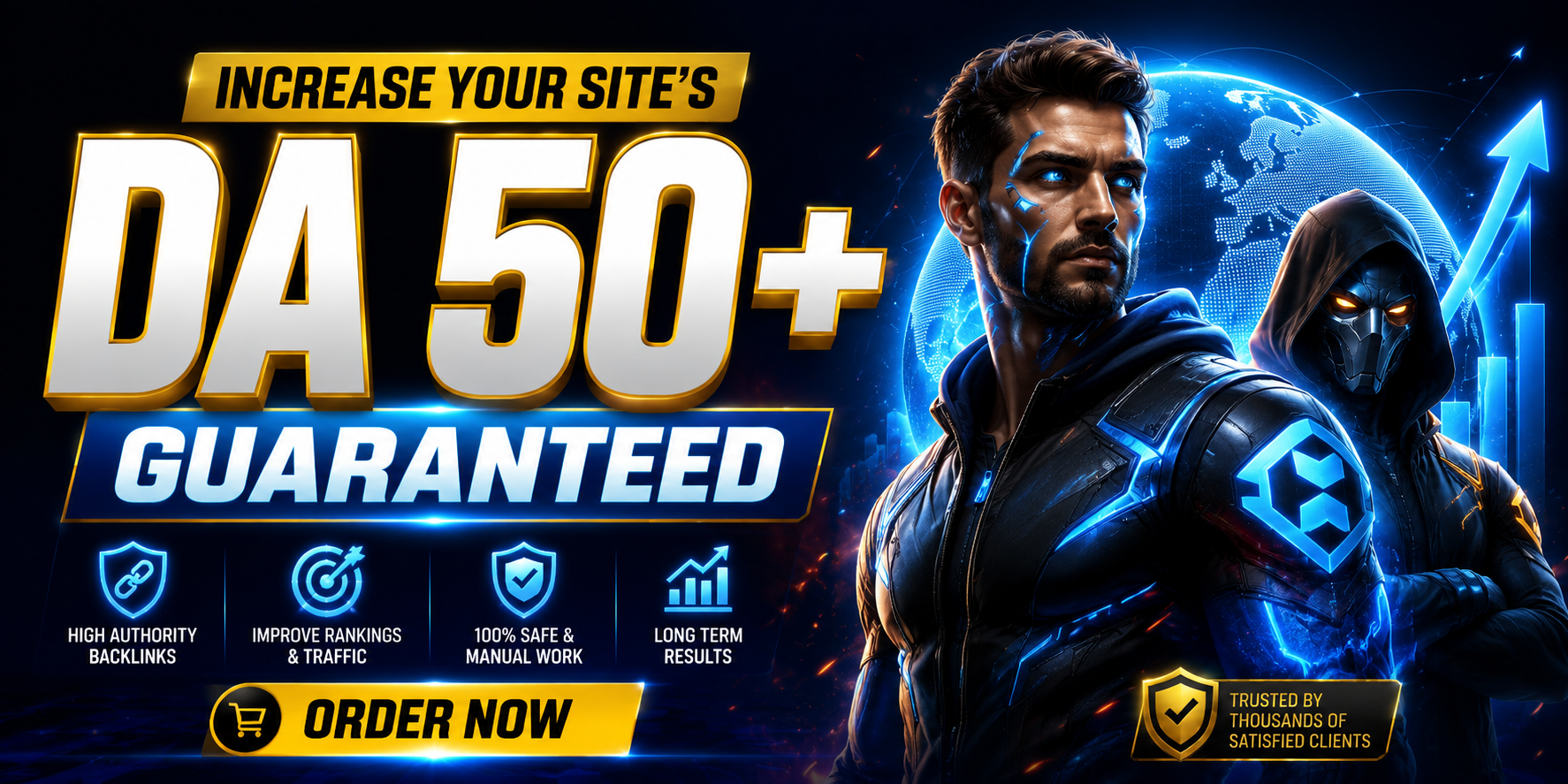 Increase Site DA 50+ Guaranteed with Quality SEO Back...