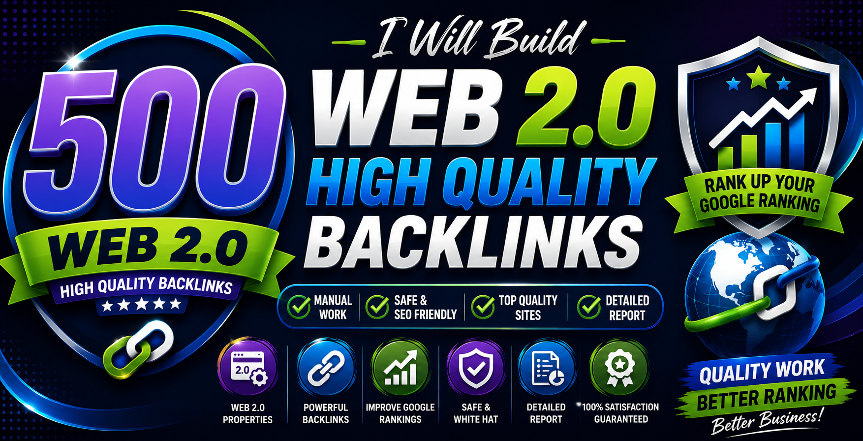 i will build 500 web2.0 high quality backlinks 