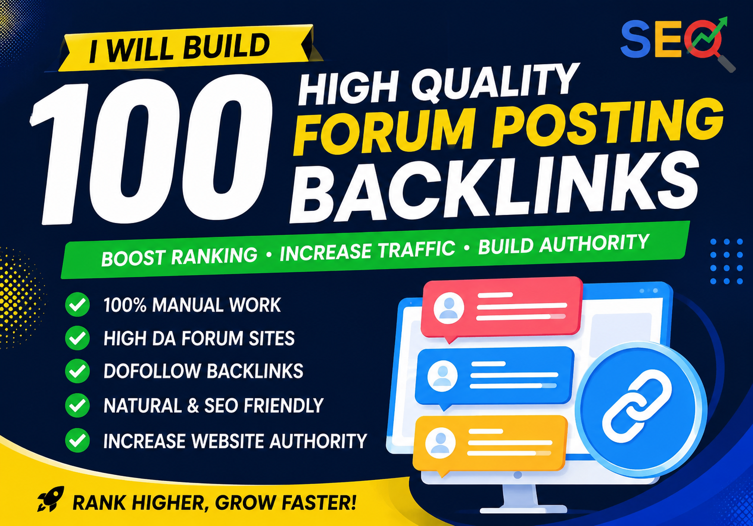 I Will Build 100 High Quality Forum Posting Backlinks