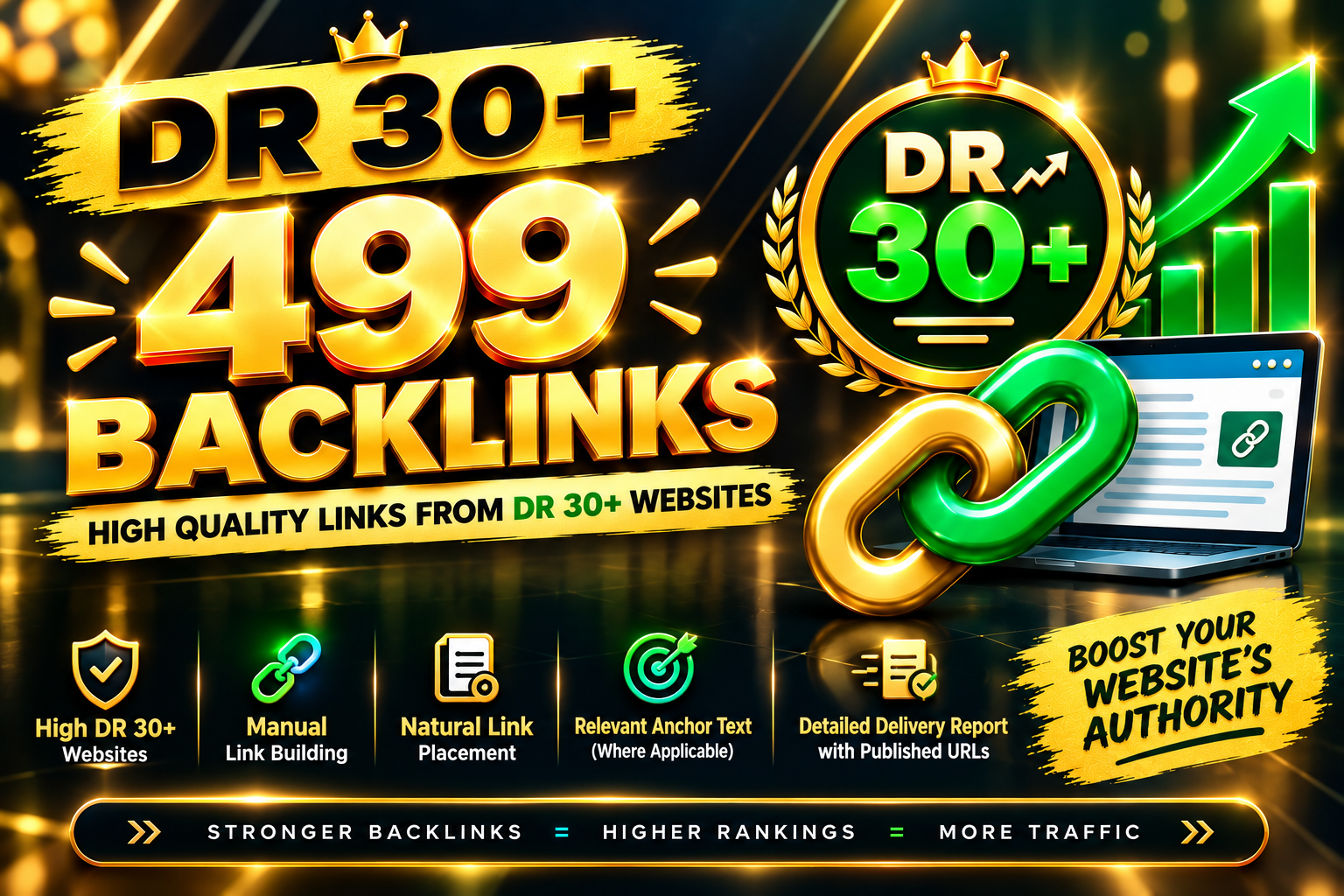 i will do DR 30+ | 499 Premium Backlinks Boost Your Website Authority