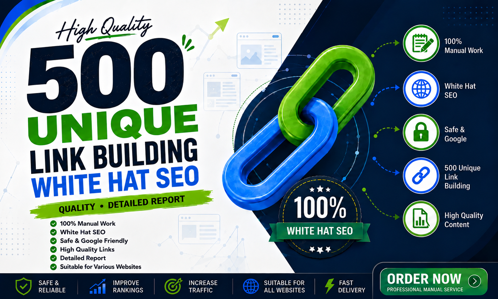 I Will Build 500 Unique High-Quality Backlinks for SE...