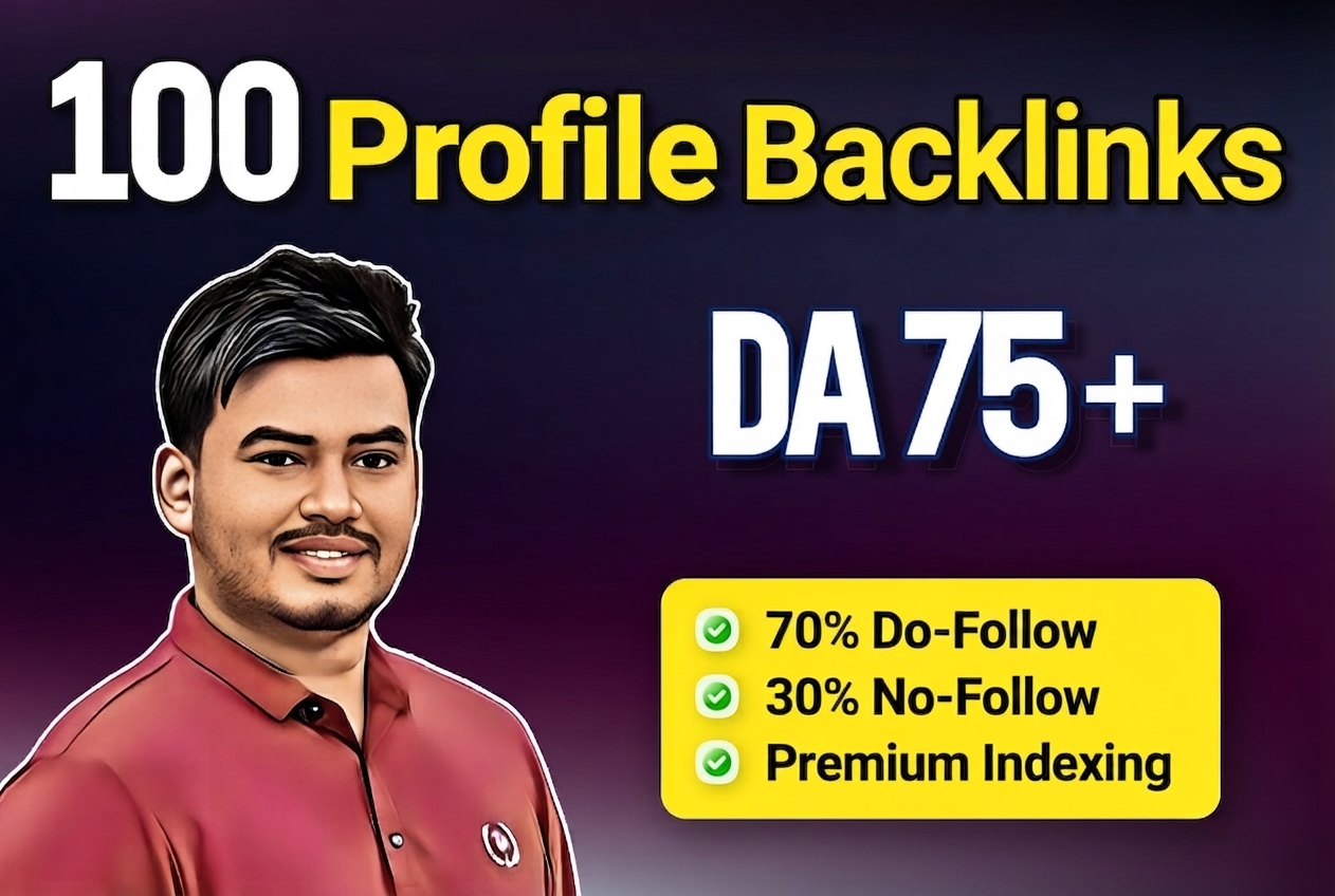100 high authority SEO profile backlinks manually