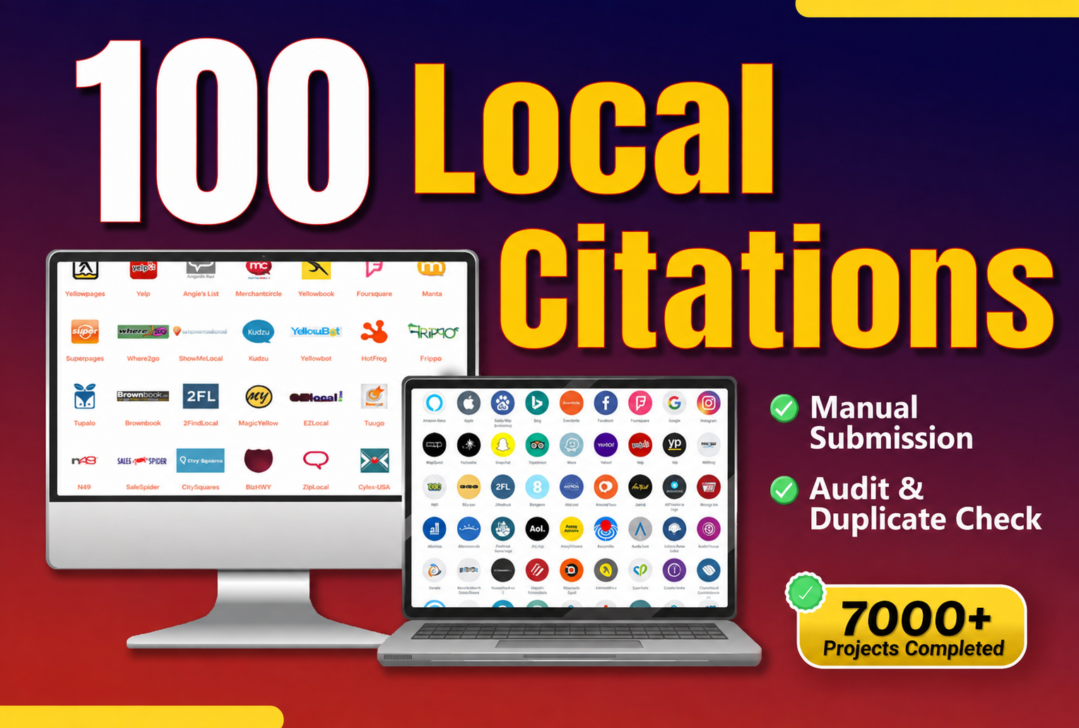 100 local citations manually with audit and duplicate check