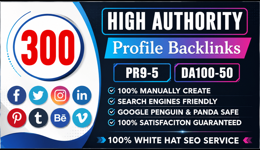 300 High Authority Profile Link SEO Link Building