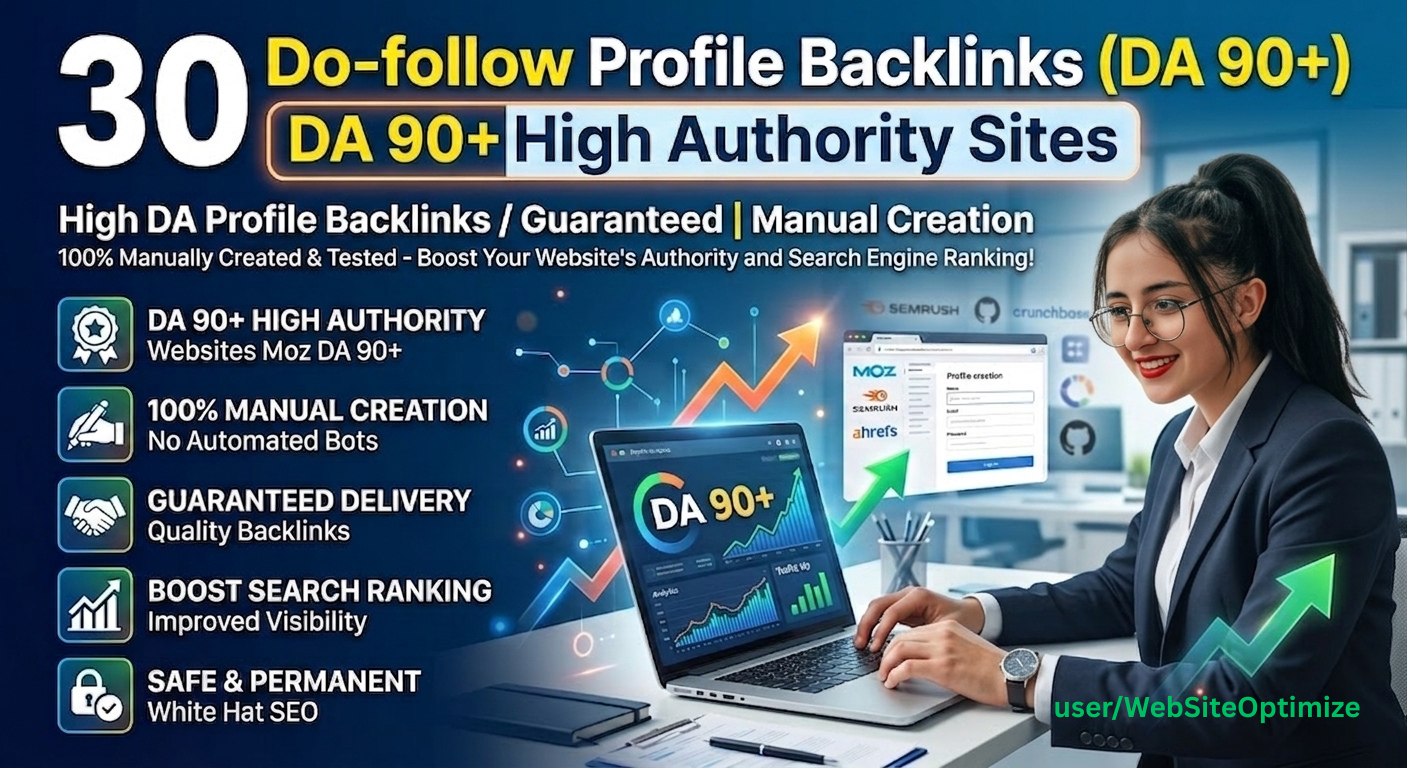 30 Do-follow Profile Backlinks High Authority Sites Manually Create Guaranteed