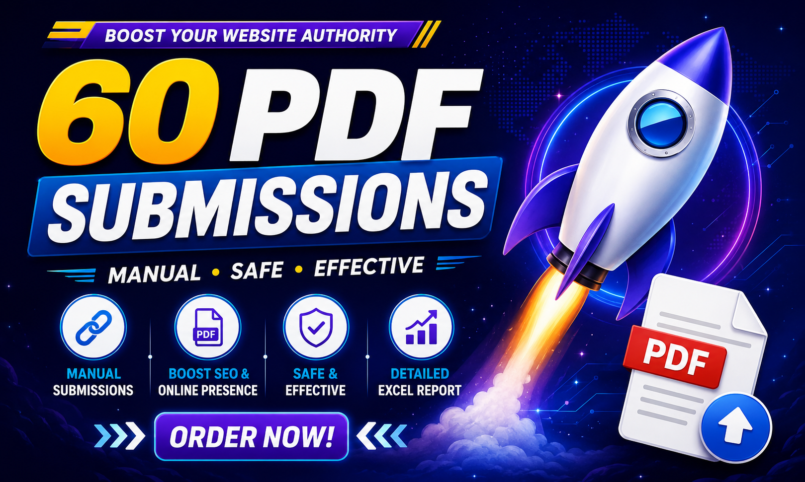 I Will Build 60 Manual PDF Submissions for SEO and Website Promotion