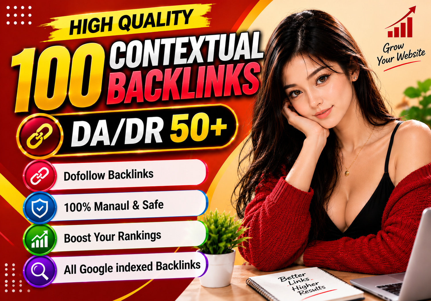 100 High DA DR Contextual Backlinks to Boost Google Rankings