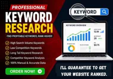 I Will Do Professional SEO Keyword Research With High Volume & Low Competition Keywords