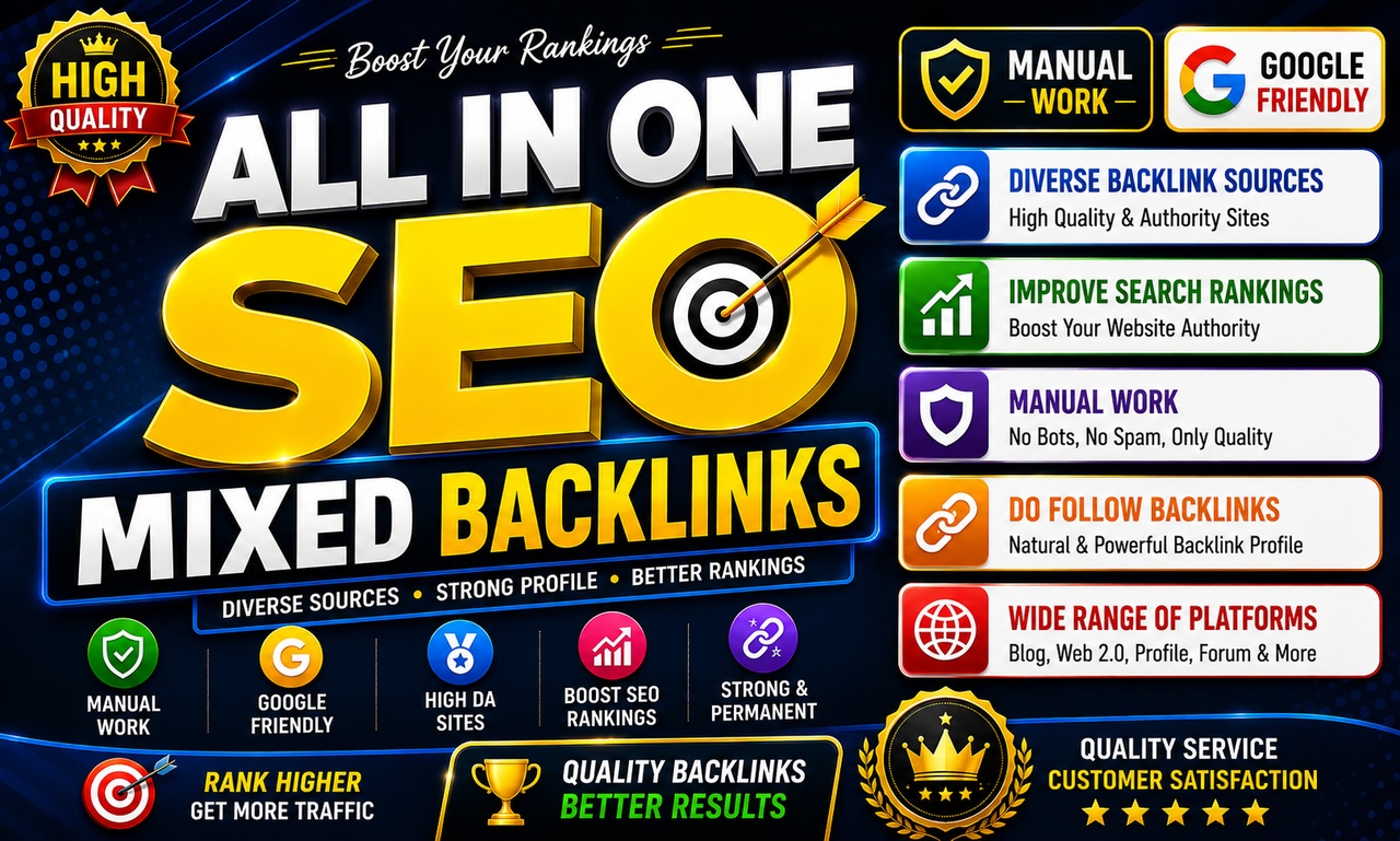 1111+ SEO Mixed Backlinks Niche Edits, Web 2.0, Profile Backlinks,Directory Submissions and Others