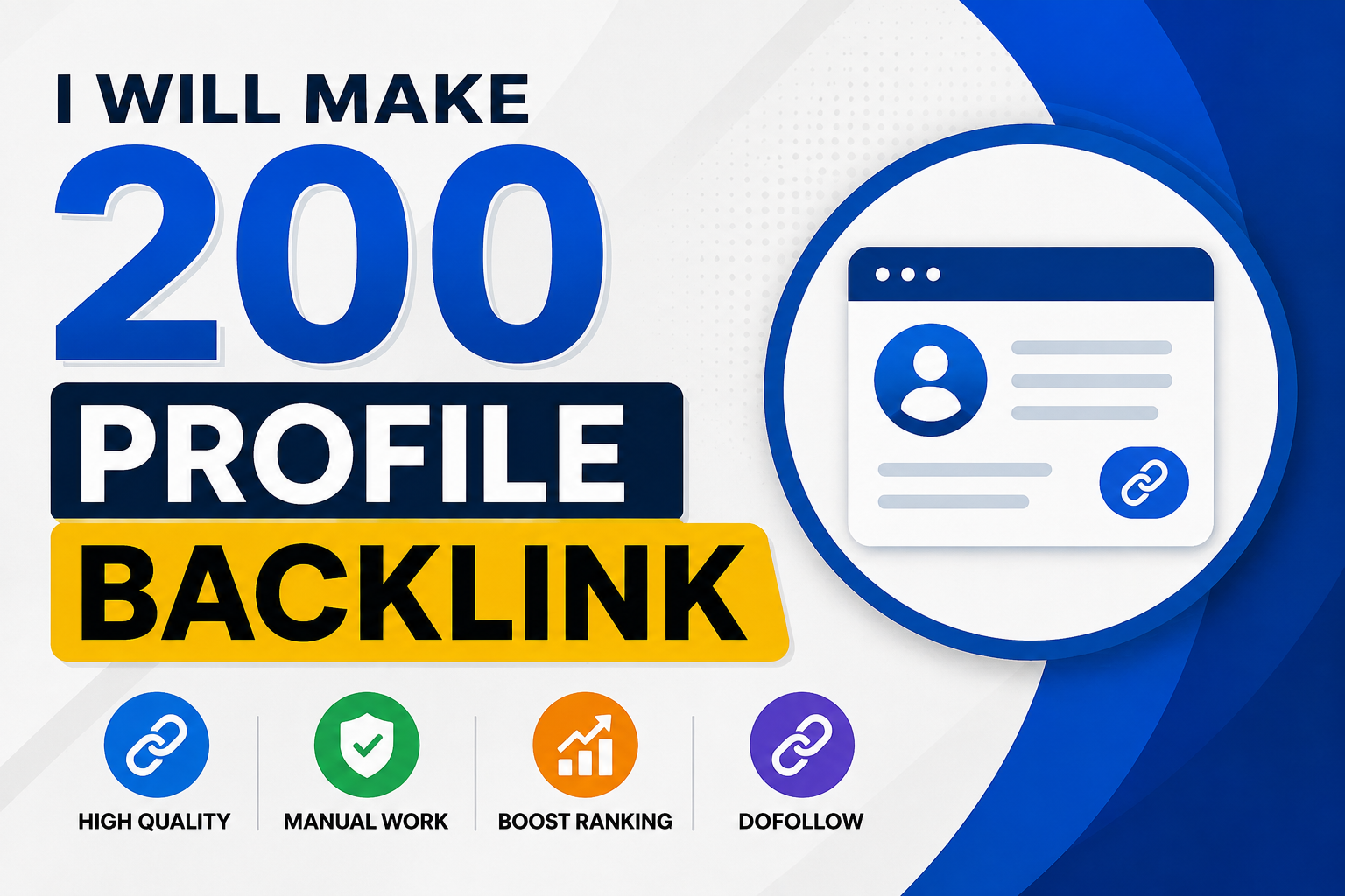 I Will Make 200 High-Quality Profile Backlinks for SE...