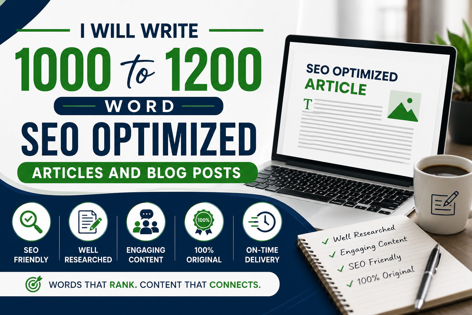 I Will Write High Quality 1000&ndash;1200 Word SEO Articles and Blog Posts