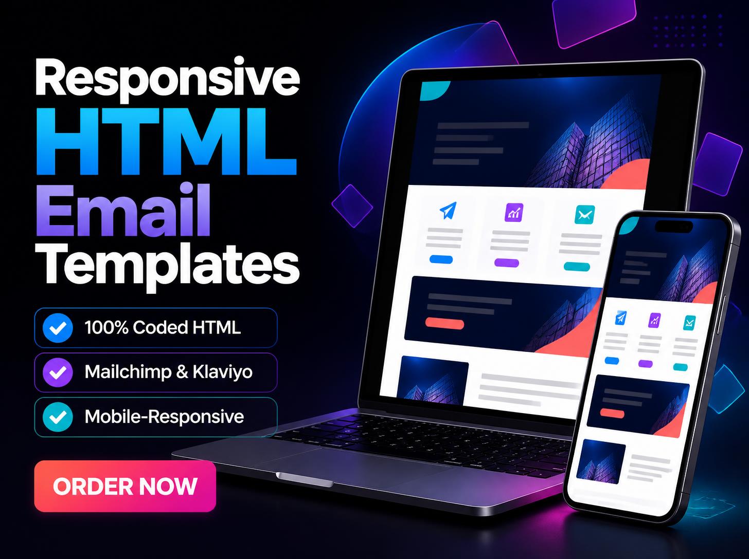 Responsive HTML Email Template Design for Mailchimp a...